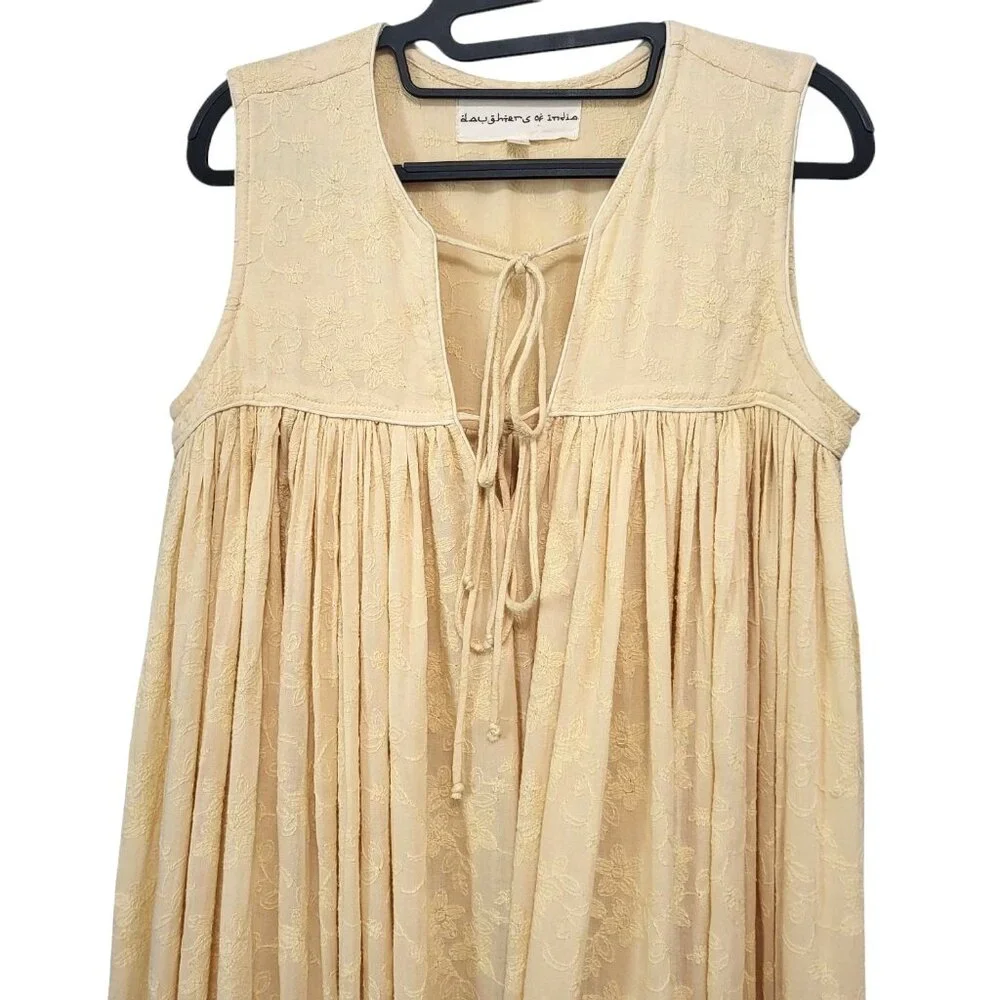 Daughters of India Cream Sleeveless Maxi Dress - Picture 4 of 14